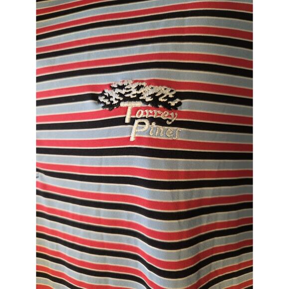 Peter Millar Polo Shirt Mens M Summer Comfort Multi Stripe Torrey Pines Golf - Picture 2 of 9